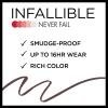 L'Oreal Paris Makeup Infallible Never Fail Original Mechanical Pencil Eyeliner with Built in Sharpener, Brown, 0.008 oz. view 3