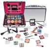 SHANY Carry All Make up Train Case with Pro Makeup Set, Beauty Brushes, Lipsticks, Eye Shadows, Blushes, Powders, and more - Reusable Cosmetics Storage Organizer - Premium Gift Packaging - Silver view 1