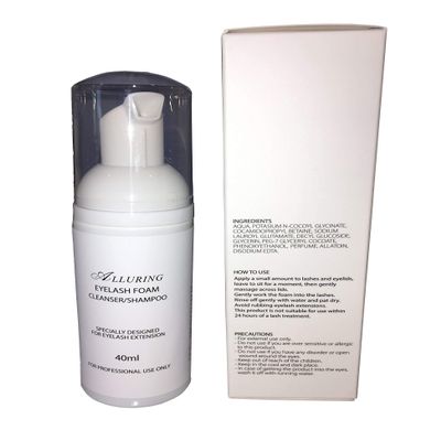 Alluring Eyelash Extension Shampoo/Eyelid Foaming Cleanser/Wash for Extensions & Natural Lashes/Safe Makeup Remover/Supplies for Professional & Home Use