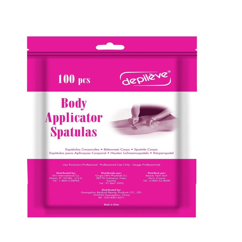 Depileve Wooden Body Applicators - Waxing Applicator Sticks - Box of 100