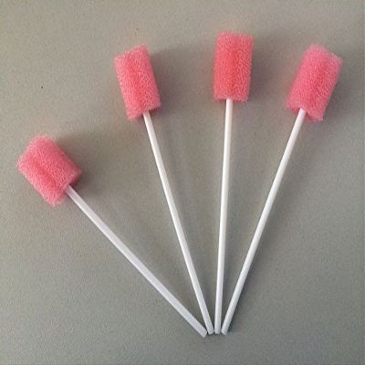 50Pcs of Pink Disposable Sponge Swab for Oral Clinic Cleaning Use