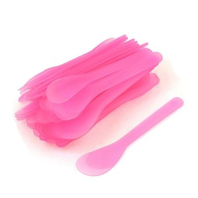 20PCS Facial Mask Spoon-Plastic Disposable Mini Cosmetic Spatula Scoop Face Mask DIY Accessories (Pink)