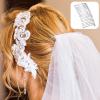 5 Pieces Hair Combs for Women Accessories Metal Bridal Hair Comb 20 Teeth Wedding Veil Comb Decorative for Women Fine Hair(White K) view 4