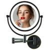 OVENTE Wall Mounted Lighted Makeup Vanity Mirror, 9" Hard Wired Double Sided 1X/7X Magnifying Bathroom Mirror, Dimmable LED Lights, 360 Rotation and 14" Extendable Arm, Rubbed Bronze MPWD3185BZ1X7X view 1