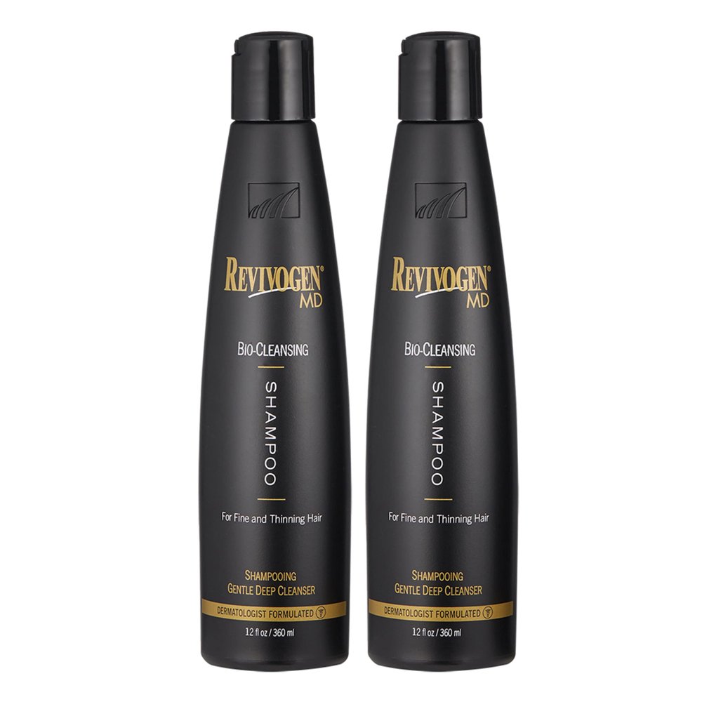 Revivogen MD Bio-Cleansing Shampoo for Thinning Hair, DHT Blocker Shampoo, Hair Loss Shampoo, Shampoo Thinning Hair, Soothes Scalp, Routine Shampoo for Women/Men Hair Loss, Hair Shampoo, 12oz, 2pk