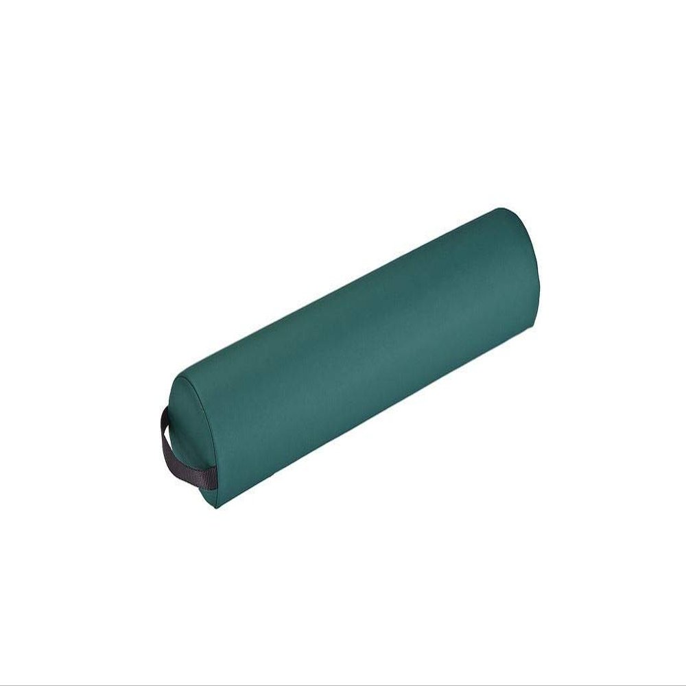 EarthLite Massage Bolster Pillow 3/4 Round  Durable, Easy to Clean 100% PU Upholstery incl. Strap Handle/Professional Quality CFC-Free/Back Pain Relief, Teal