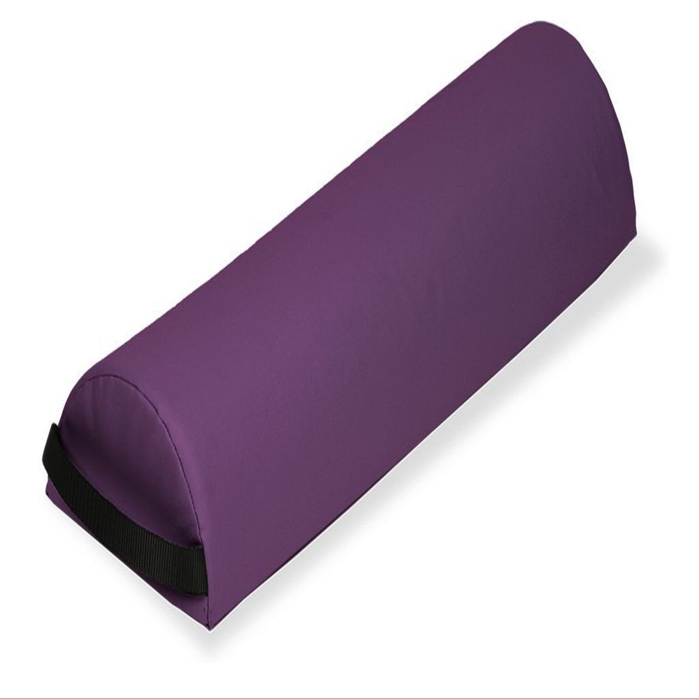 EarthLite Massage Bolster Pillow Half Jumbo  Durable, Easy to Clean 100% PU Upholstery incl. Strap Handle/Professional Quality CFC-Free/Back Pain Relief, Amethyst