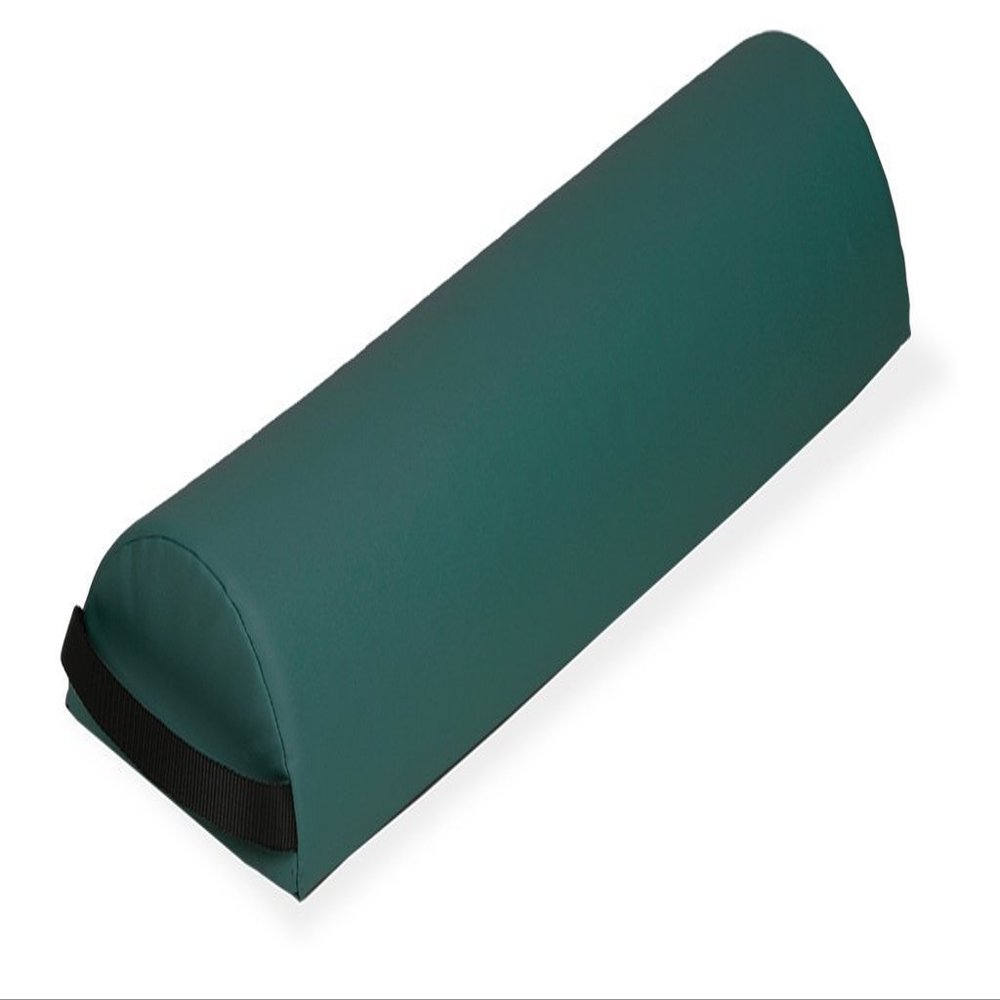 EarthLite Massage Bolster Pillow Half Jumbo  Durable, Easy to Clean 100% PU Upholstery incl. Strap Handle/Professional Quality CFC-Free/Back Pain Relief, Teal