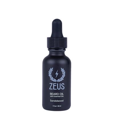 ZEUS Natural Beard Oil for Men, Premium Grooming Oil to Soften, Hydrate, Condition & Control Frizz in Beard and Mustache (Made in USA) Sandalwood