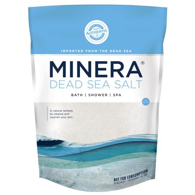 Minera Fine Grain Dead Sea Salt for Bath & Foot Soaks  5 lbs, Fast-Dissolving, 100% Pure and Natural, Unscented, Skin-Softening Sea Salt