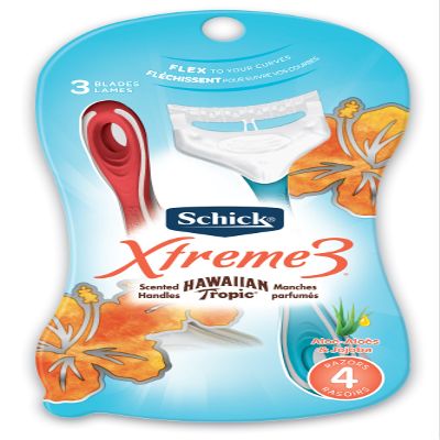 Schick Xtreme3 Women's Disposable Razors with Hawaiian Tropic Scented Handles, 4-Count (Pack of 2)