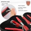 3 Swords Germany - brand quality 5 piece manicure pedicure grooming kit set for professional finger & toe nail care tweezers file clipper fashion leather case in gift box, Made by 3 Swords (17719) view 4