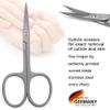 3 Swords Germany - brand quality STAINLESS STEEL INOX CURVED CUTICLE SCISSORS (1 PIECE) with case for manicure pedicure - nail care by 3 Swords - Made in Germany view 2