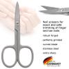 3 Swords Germany - brand quality STAINLESS STEEL INOX CURVED NAIL SCISSORS (1 PIECE) with case for manicure pedicure - nail care by 3 Swords - Made in Germany view 2