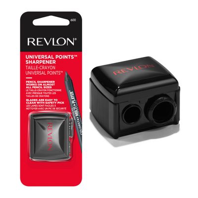 Revlon Universal Points Sharpener, Makeup Sharpener for Wooden and Plastic Makeup Pencils, Fits Small to Large Pencils, Stocking Stuffer for Women, 1 count