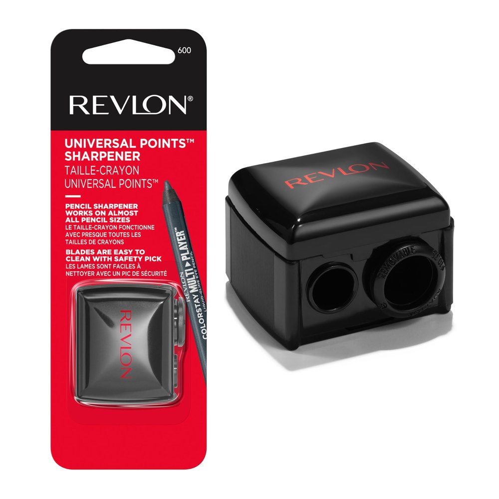 Revlon Universal Points Sharpener, Makeup Sharpener for Wooden and Plastic Makeup Pencils, Fits Small to Large Pencils, Stocking Stuffer for Women, 1 count