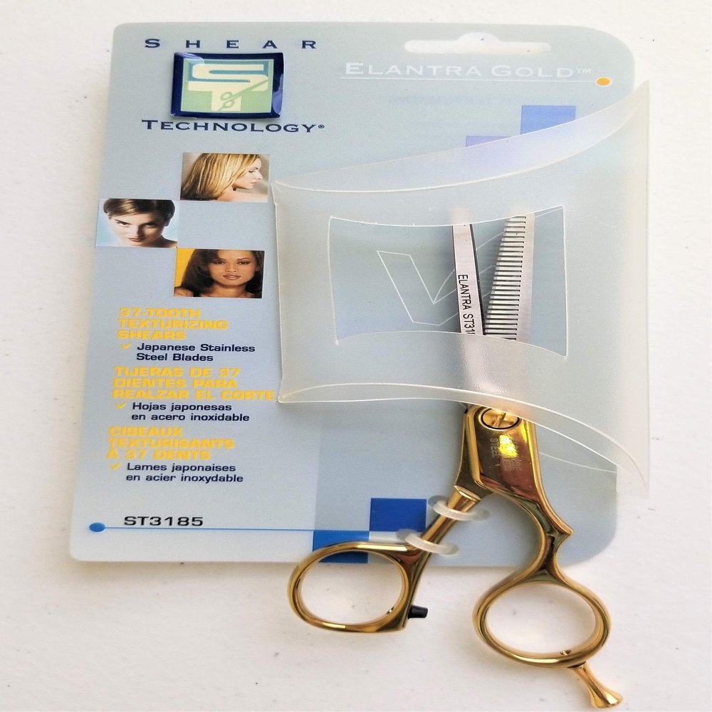 Shear Technology Elantra Gold Texturizing 37 Tooth Shears with Removable Finger Rest St3185
