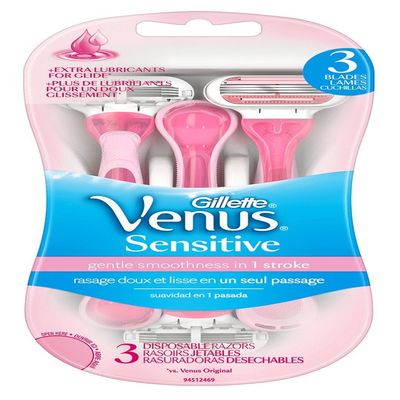 Gillette Womens Venus Sensitive 3-Disposable Razors ,3 Count(Pack of 1)