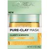 L'Oreal Paris Skincare Pure Clay Face Mask with Yuzu Lemon for Rough Skin to Clarify & Smooth, Clay Mask, at home face mask, 1.7 oz. view 2