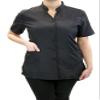 Anna Jacket Short-Sleeve Uniform for Stylist Barber Groomer Nail Tech Skin Care Makeup Artist Smocks (XL, BLACK) view 1