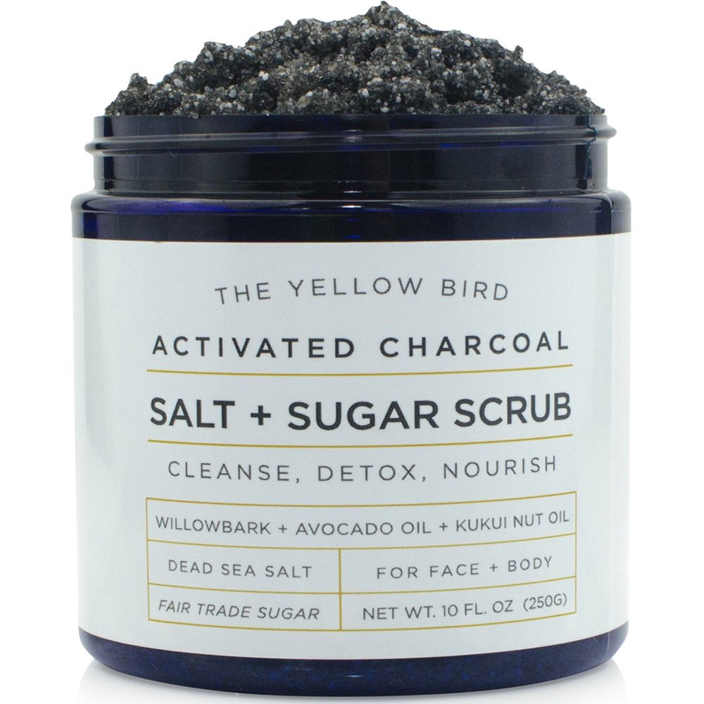 Activated Charcoal Face & Body Scrub  Natural Deep Cleansing Exfoliator for Smooth, Soft Skin  Gentle Salt & Sugar Scrub for Armpit & Foot Detox  For Men & Women  Made in USA