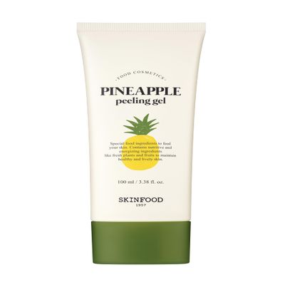 SKINFOOD Pineapple Peeling Gel 3.38 fl.oz. (100ml) - Pineapple & Aloe AHA Deep Facial Exfoliating Gel, Eliminates Sebum, Skin Clear and Blemish-Free - Dead Skin Remover for Face - Facial Peel