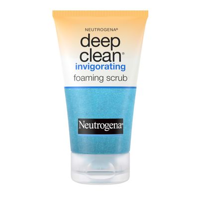 Neutrogena Deep Clean Invigorating Foaming Daily Exfoliating Facial Scrub with Glycerin, Gentle, Cooling & Exfoliating Gel Face Wash to Remove Impurities, Dirt, Oil & Makeup, 4.2 fl. oz