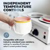 Buy-Rite Professional Double Wax Warmer for Salons & Spas  Dual 14oz Compartments, Independent Temperature Controls, Heating Indicators, 14" x 8.7" x 7.5", MEI-2042B view 3