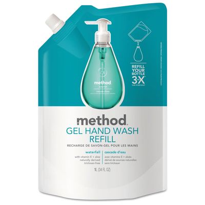 Gel Hand Wash Refill Pouch, Waterfall, 34 oz