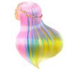 PERFEHAIR Cosmetology Mannequin Manikin Heads with Hair, Colorful Mannequin Practice Dolls Head- Synthetic Hair (Pink Series) view 1