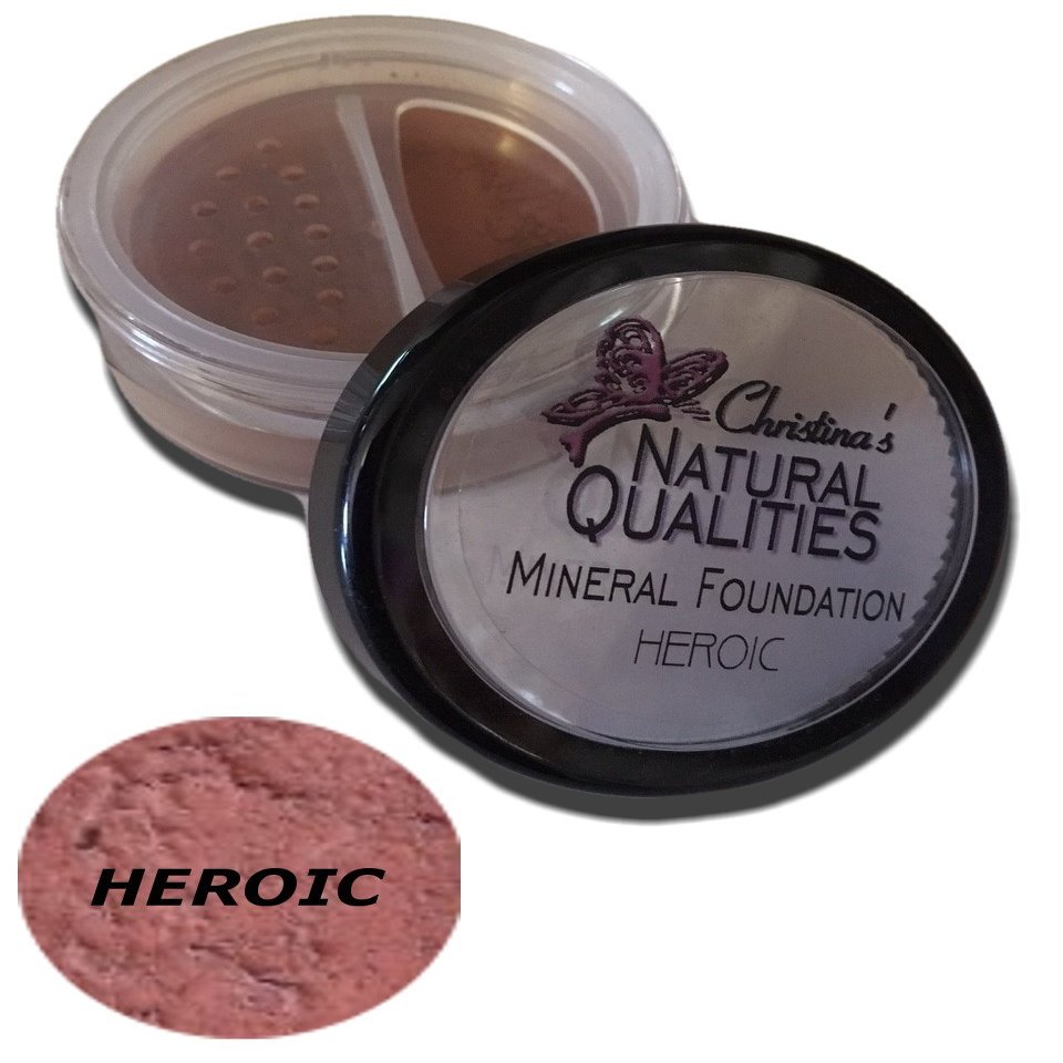 All Natural Mineral Powder Foundation With Botanicals For Women of Color Dark Skin Tones- Heroic