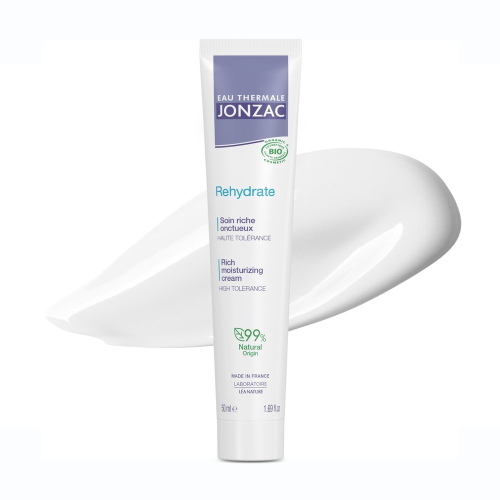 JONZAC Eau Thermale Rehydrate Rich Face Cream, Shea Butter, 1.69 oz