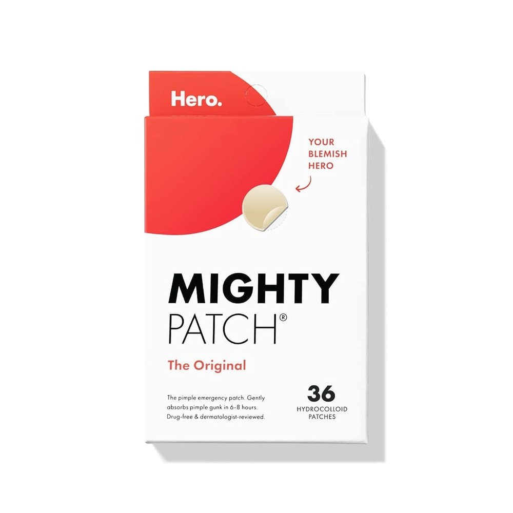 Mighty Patch Original patch from Hero Cosmetics  The #1 Hydrocolloid Acne Pimple Patch for Shrinking Zits and Whiteheads in 1 use; Nighttime Spot Stickers for Face and Skin (36 Count)
