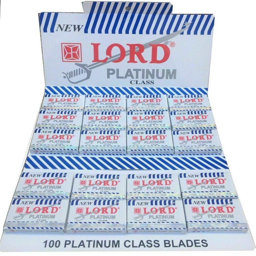 100 Lord Double Edge Safety Razor Blades Platinum Class by LORD RAZORS