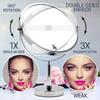 XXLarge Oversized 3X Weak Magnifying Mirror with Stand for Desk, Table, Retail Store Countertop, and Makeup Vanity - Double Sided 3X/1X Magnification - 17" Tall and 11" Wide view 3