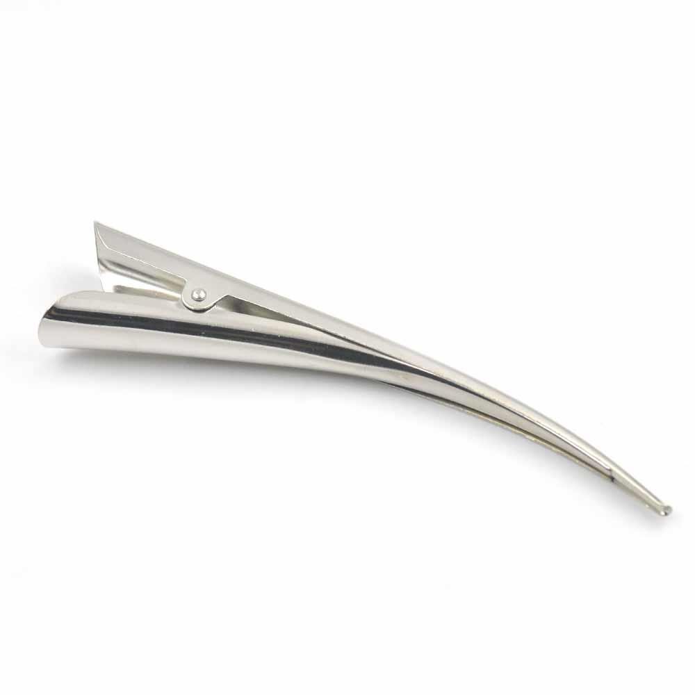 10 Pcs Hair Alligator Beak Clip Clamp Bow Prong Accessory Metal 130mm Nickle
