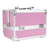Binxin Professional Mini Makeup Train Case - Cosmetic Box with Adjustable Dividers - 3 Extendable Trays Aluminum Make Up Artist Organizer Kit With Mirror(L8 x W6) view 4