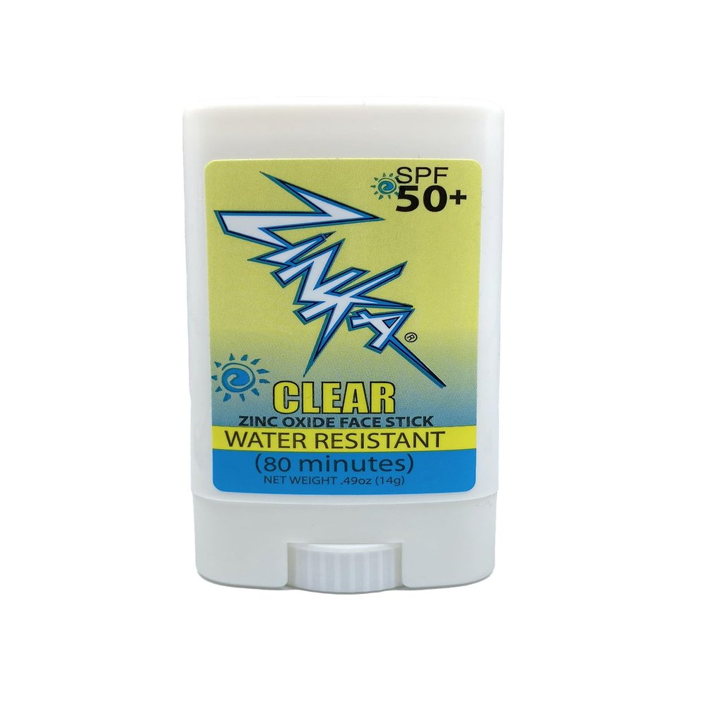Zinka Clear Zinc Oxide Sunscreen Stick SPF 50, Travel-Friendly & Non-Greasy, Broad Spectrum UV Face Shield for Sensitive Skin, Water-Resistant (0.49 oz)