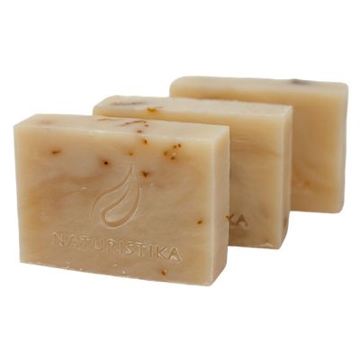 Naturistika Aloe and Calendula Soap Bar (3 Pack), Vegan and All Natural Handcrafted with Organic Oils. Face and Body Soap. For Men, Women and Teens. Unscented with Shea Butter.