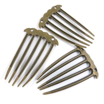 5 Pieces Bronze Breloques Vintage Jewelry Making Supply Charms Findings Bronze Tone Z7UY8 Hair Comb