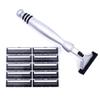 Taconic AllMetal Heavyweight Chrome Razor  Gillette Atra-Compatible Twin Blade Handle with 10 Pivot Plus Personna Blades, Ergonomic Grip, Durable Design view 1