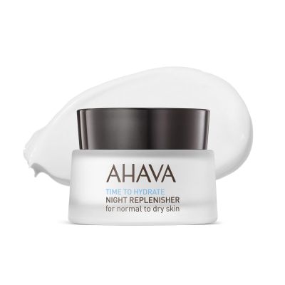 AHAVA Time To Hydrate Night Replenisher, Normal To Dry Skin - Rich & Velvety Cream for Deep Hydration, Fight Overnight Dehydration & Reinforce Skin Barrier, with Osmoter, Jojoba & Vitamin E, 1.7 Fl.Oz