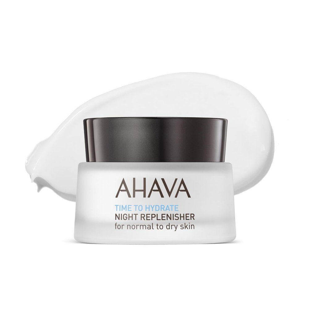 AHAVA Time To Hydrate Night Replenisher, Normal To Dry Skin - Rich & Velvety Cream for Deep Hydration, Fight Overnight Dehydration & Reinforce Skin Barrier, with Osmoter, Jojoba & Vitamin E, 1.7 Fl.Oz