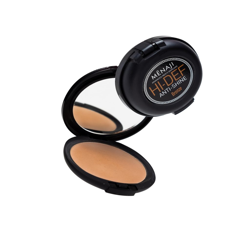 MNAJI Anti-Shine Powder (HDPV) - Anti-Shine Face Make-Up for Men - Natural Looking Makeup - Mens Cosmetics - Bronze
