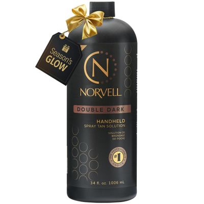 Norvell Premium Spray Tan Solution Double Dark 34 fl oz  Professional Sunless Tanning Formula for Deep Rich Bronze, Streak-Free, Fast-Drying, Long-Lasting Sunless Color