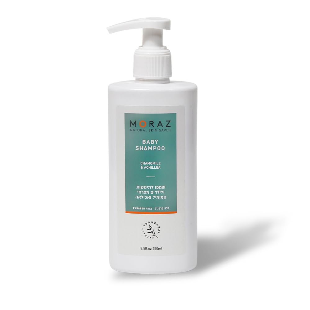 Moraz Natural Baby Shampoo Chamomile and Achillea, Deeply Cleanses and Protects Babies Hair