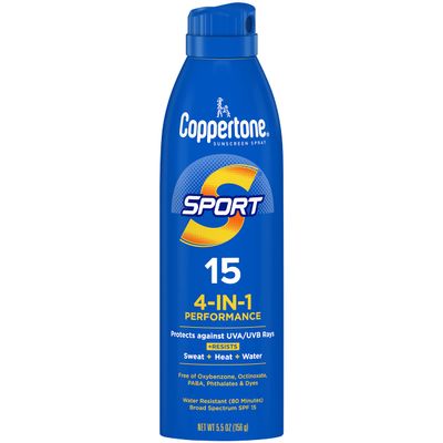Coppertone SPORT Continuous Sunscreen Spray Broad Spectrum SPF 15 (5.5 Ounce) (Packaging may vary)