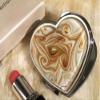 1 Murano Art Deco Heart Compact Mirror Golden Brown Glass view 1