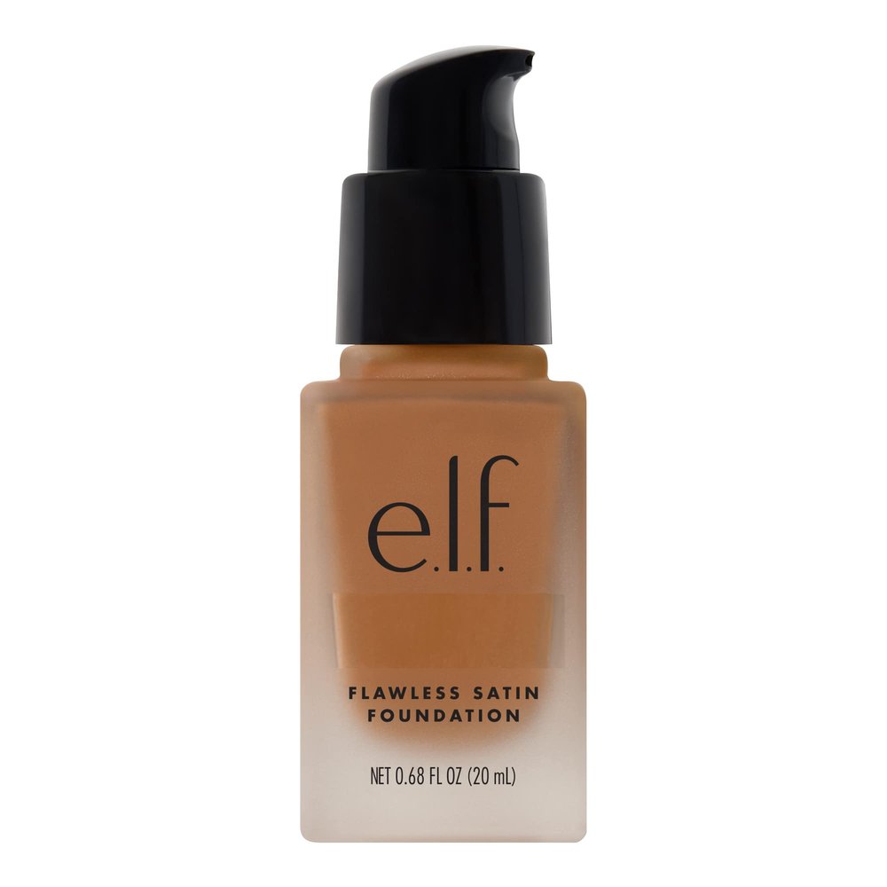 e.l.f. Flawless Satin Foundation, Lightweight & Medium Coverage, Semi-Matte Finish, Vegan & Cruelty-Free, Honey, 0.68 Fl Oz (20mL)