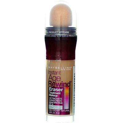Maybelline Instant Age Rewind Eraser Treatment Makeup, Creamy Natural 200, SPF 18, 0.68 fl oz (Pack of 1)